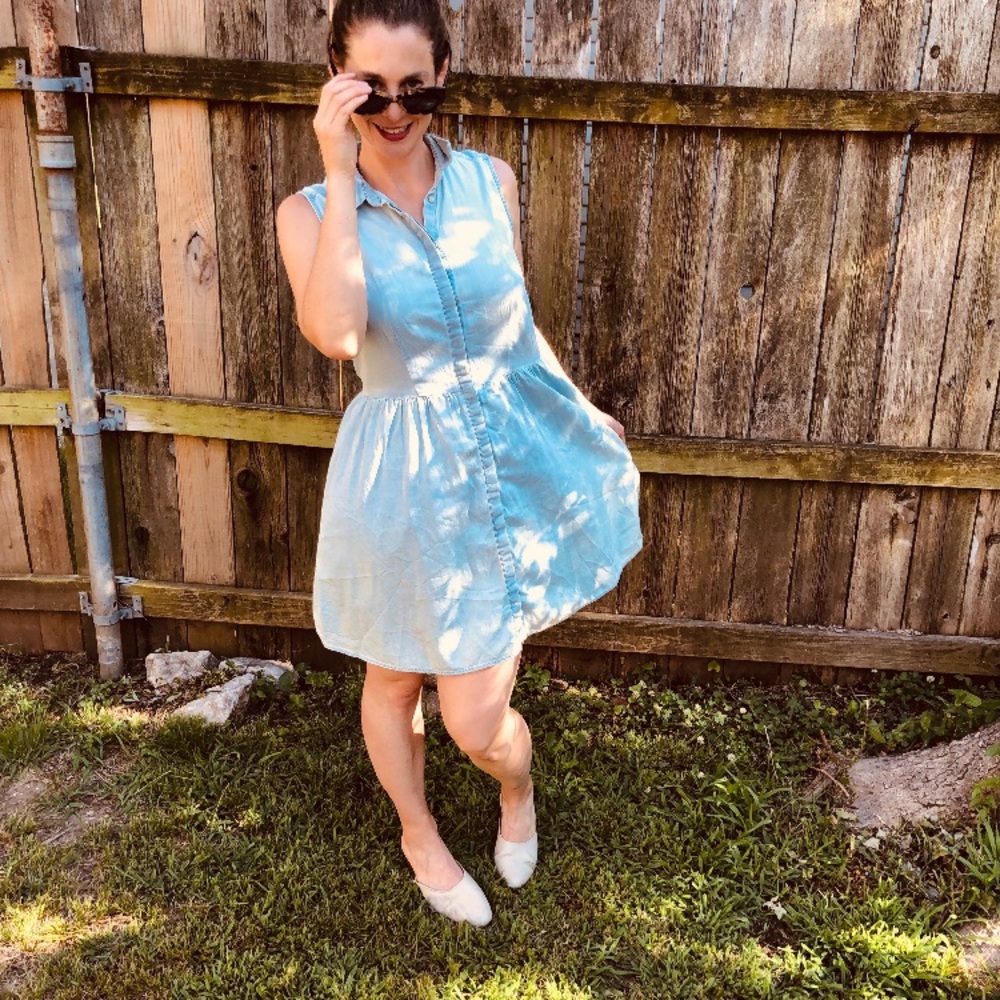Collared denim dress H&M